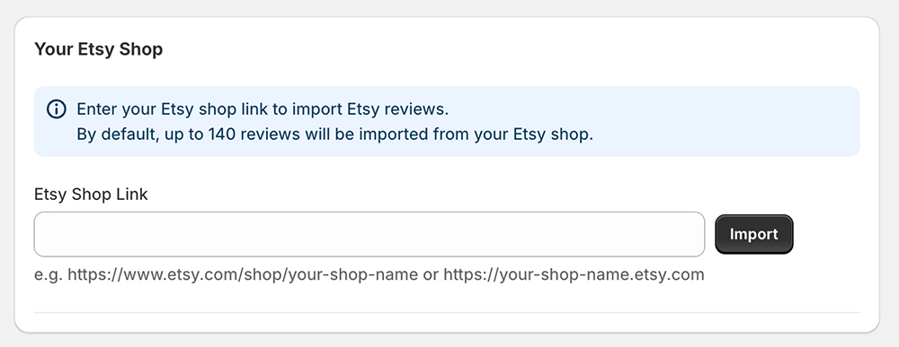 Import Etsy Reviews